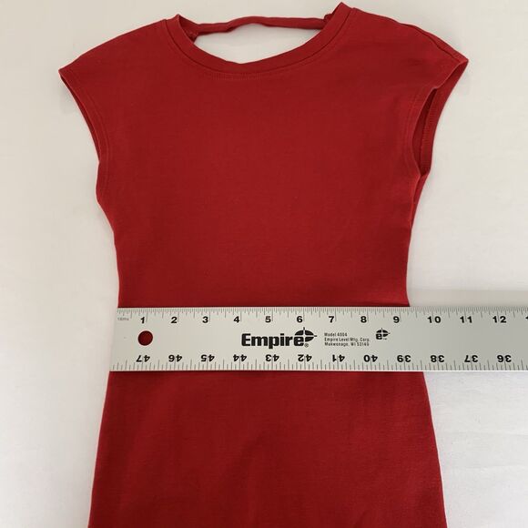 Pull&Bear Maxi Dress XS Red Open Back Fitted Bodycon Stretch Party Sexy Feminine - Picture 8 of 9